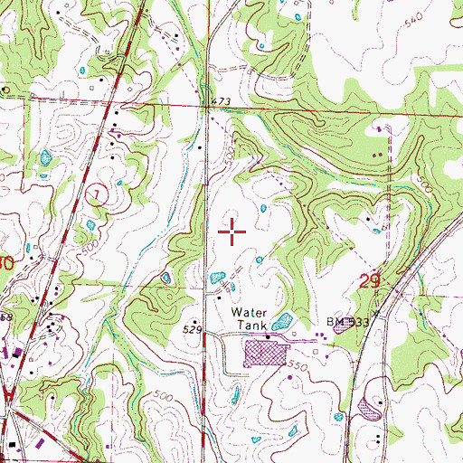 Topographic Map of Marshall County Sheriff's Office, MS