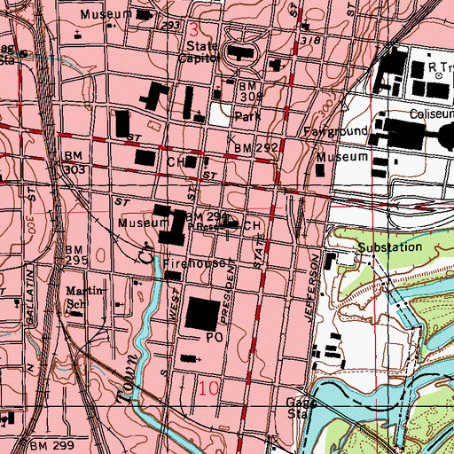 Topographic Map of Hinds County Sheriff's Office, MS
