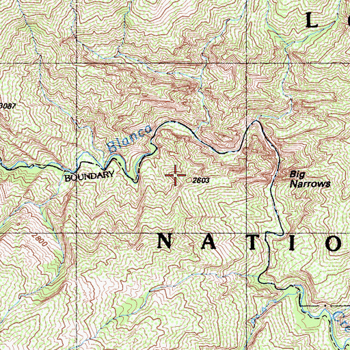Topographic Map of Agua Blanca Trail, CA