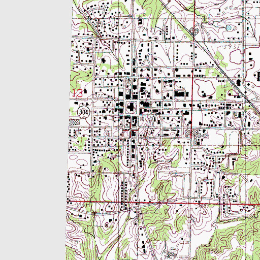 Topographic Map of De Soto County Sheriff's Office, MS