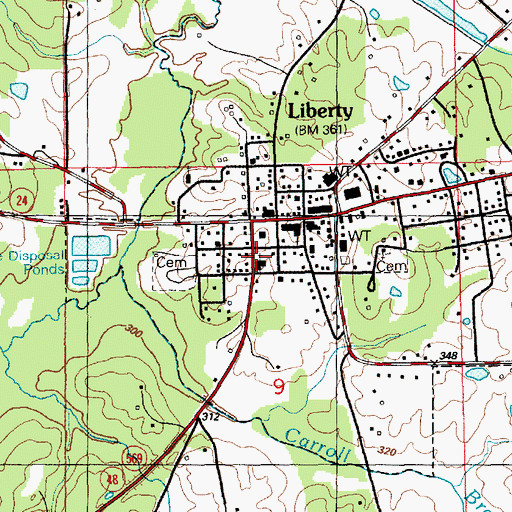 Topographic Map of Amite County Sheriff's Office, MS