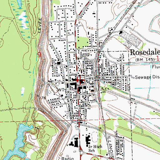 Topographic Map of Bolivar County Sheriff's Office, MS