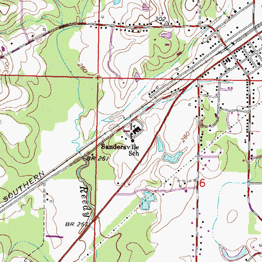 Topographic Map of Sandersville Police Department, MS