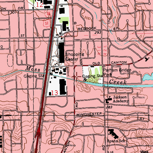 Topographic Map of Jackson Police Department, MS