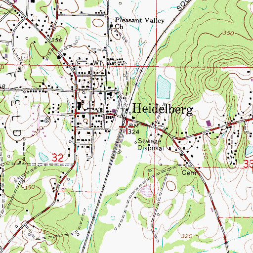 Topographic Map of Heidelberg Police Department, MS