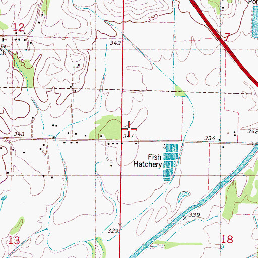 Topographic Map of Mississippi Highway Patrol District 4 Troop F, MS