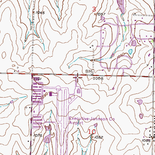 Topographic Map of Lifenet Air Medical Services, KS