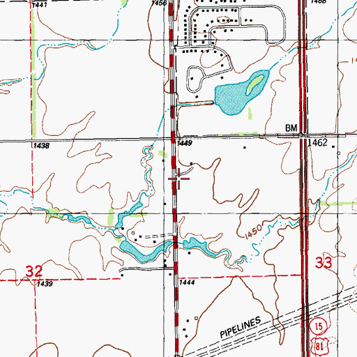 Topographic Map of Newton Fire and Emergency Medical Services Station 3, KS
