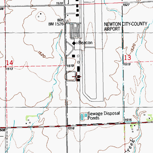 Topographic Map of Midwest Lifeteam, KS