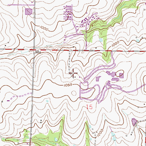 Topographic Map of Johnson County Community College Police Department, KS