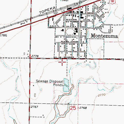 Topographic Map of Montezuma City Police, KS