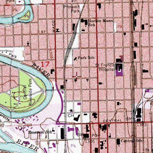 Topographic Map of Sedgwick County Department of Corrections, KS