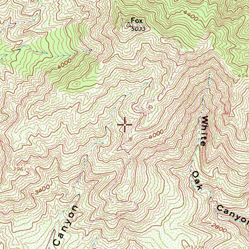 Topographic Map of Condor Peak Ridign and hiking Trail, CA
