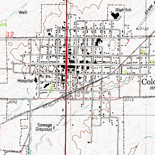 Topographic Map of Comanche County Jail, KS