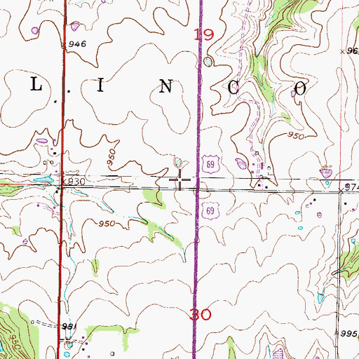 Topographic Map of Linn Valley Police Department, KS