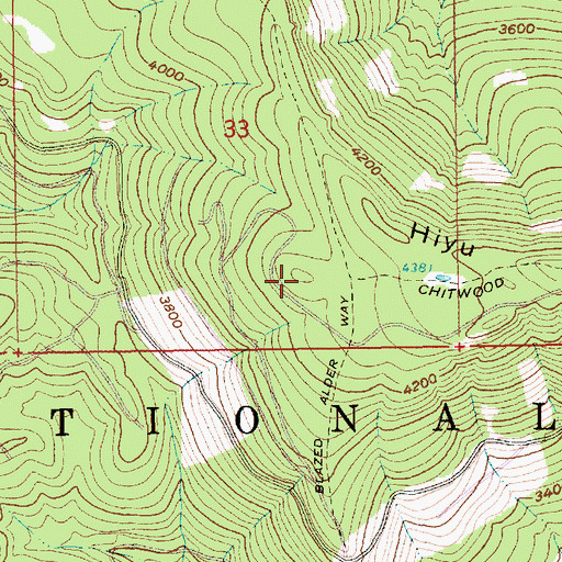 Topographic Map of Hiyu Mountain Quarry, OR