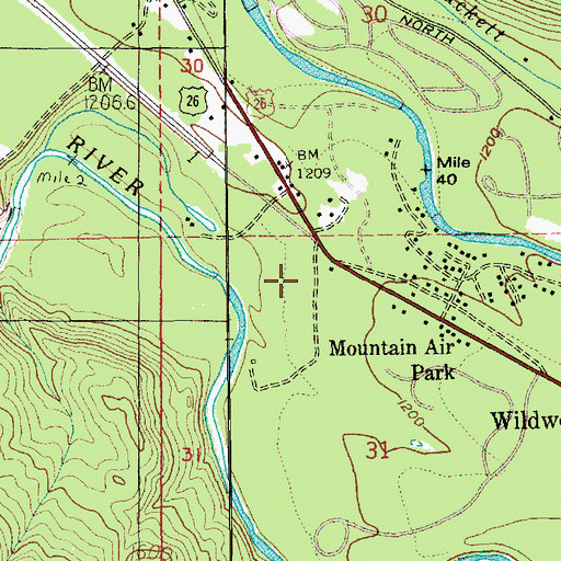 Topographic Map of Mount Hood Information Center, OR