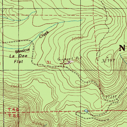 Topographic Map of Winslow Spur Gravel Pit, OR