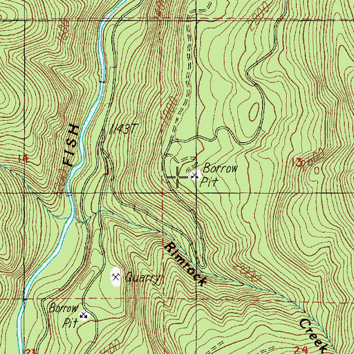 Topographic Map of Pup Creek Pit, OR