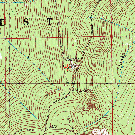 Topographic Map of Round Wolf Pit, OR