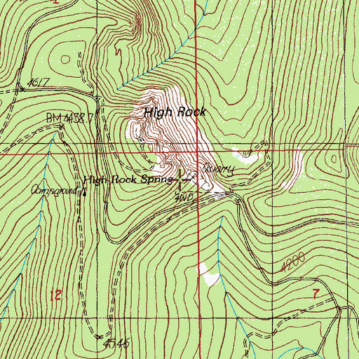 Topographic Map of High Rock Quarry, OR