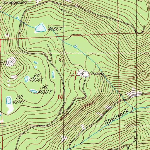Topographic Map of Sink Quarry, OR