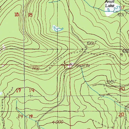 Topographic Map of Buck Lake Gravel Pit, OR