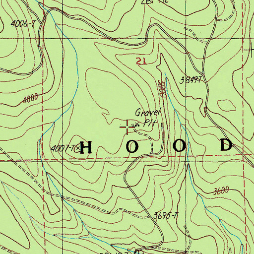 Topographic Map of Forest Creek Quarry, OR