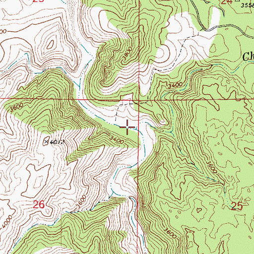 Topographic Map of Cherry Creek, AZ