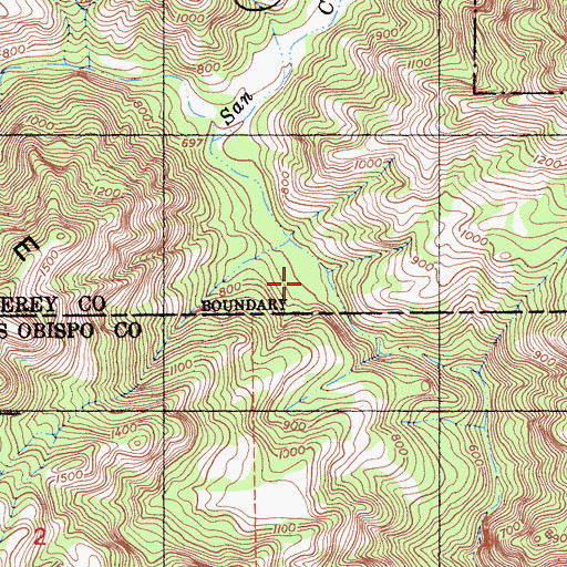 Topographic Map of San Carpoforo Campground, CA