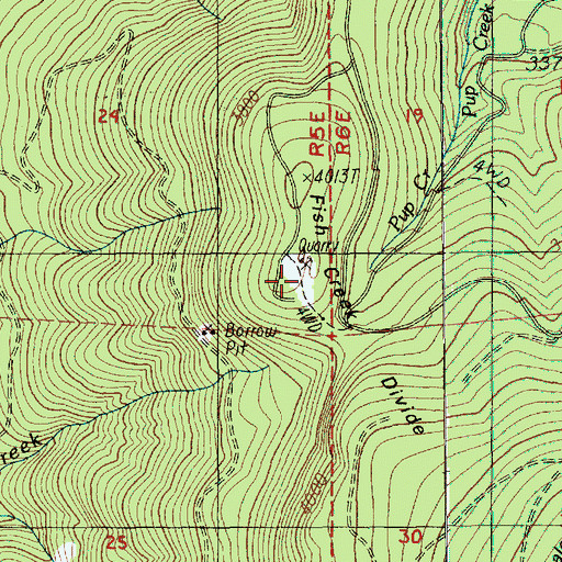 Topographic Map of Whalehead Quarry, OR