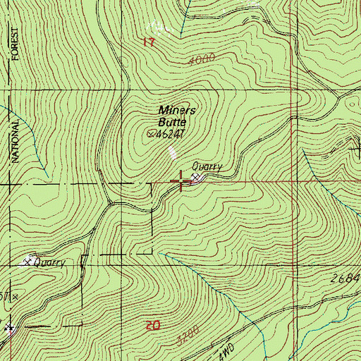 Topographic Map of Dunharrow Quarry, OR