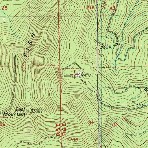 Topographic Map of Trout Creek Quarry, OR