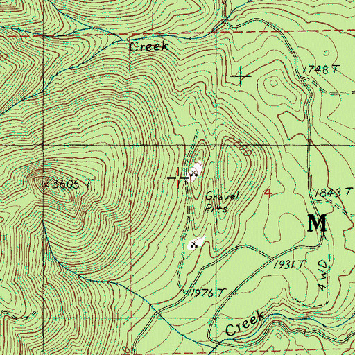 Topographic Map of Mistletoe Gravel Pit, OR