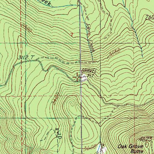 Topographic Map of Quercus Pit, OR