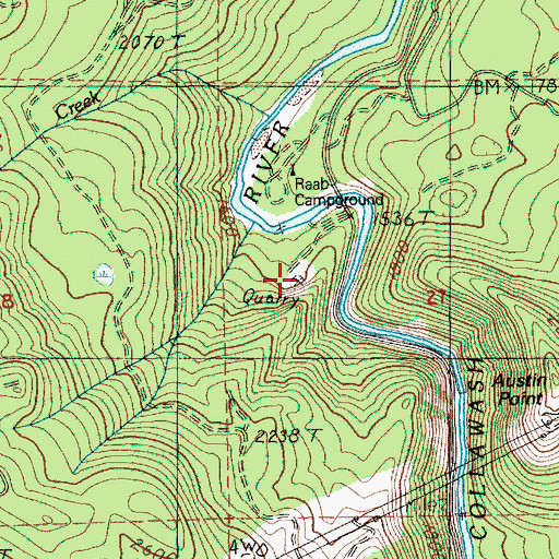 Topographic Map of Umpqua Quarry, OR