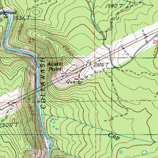 Topographic Map of Austin Quarry, OR