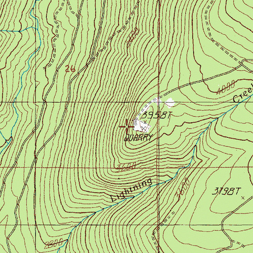Topographic Map of Thunder Quarry, OR