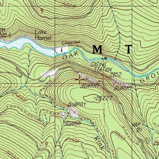 Topographic Map of Gee Zee Quarry, OR
