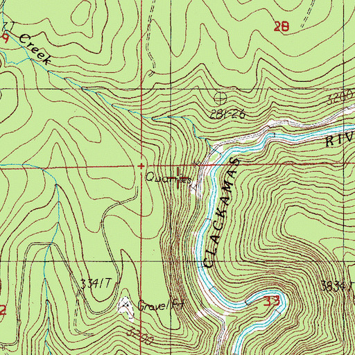 Topographic Map of Gemini Quarries, OR