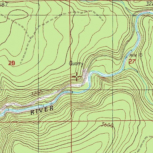 Topographic Map of Alligator Quarry, OR