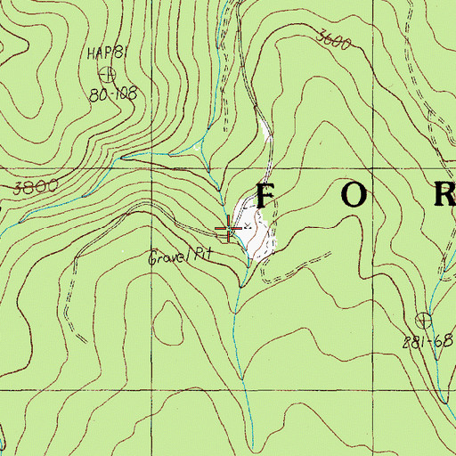 Topographic Map of Stone Creek Gravel Pit, OR