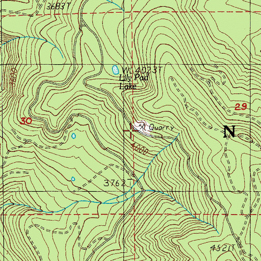 Topographic Map of Lily Pad Quarry, OR