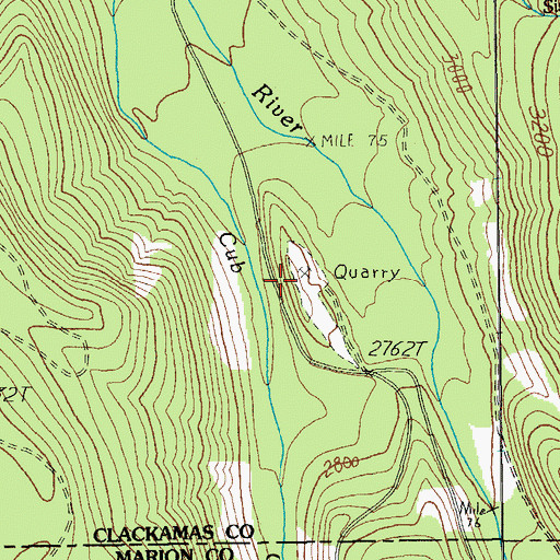 Topographic Map of Squirrel Quarry, OR