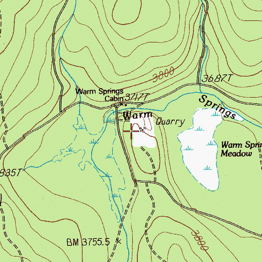 Topographic Map of Warm Springs Quarry, OR