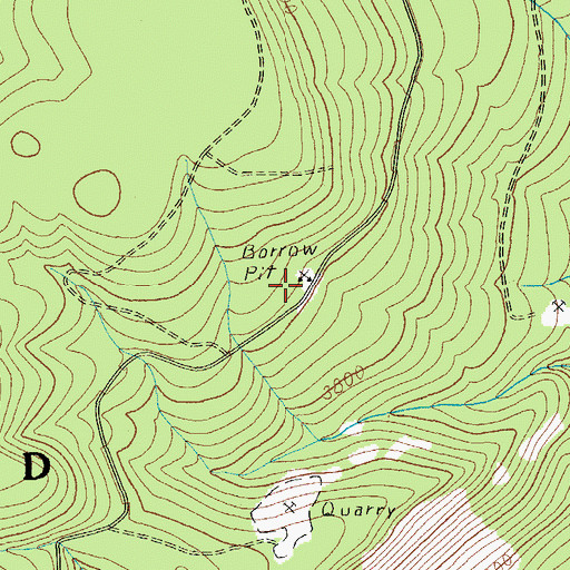 Topographic Map of Bow String Pit, OR