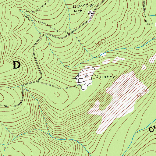 Topographic Map of Hawk Mountain Quarry, OR