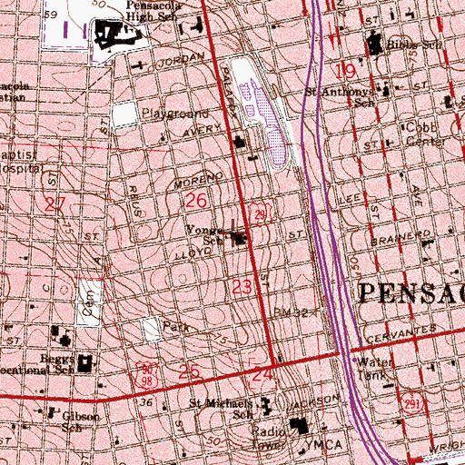 Topographic Map of Florida Department of Law Enforcement - Pensacola Regional Operations Center, FL