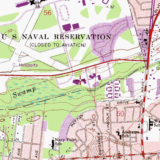 Topographic Map of Pensacola State College Police Department - Warrington Campus, FL