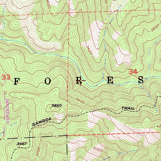 Topographic Map of Gamboa Campground, CA